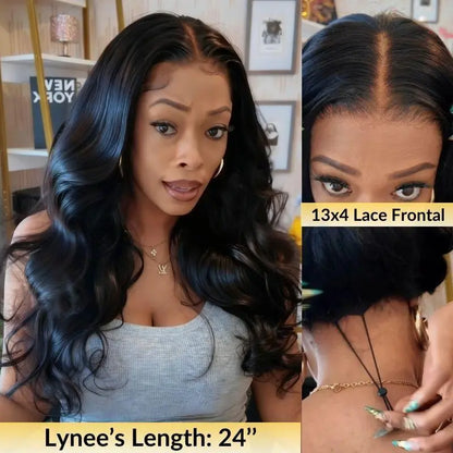 🔥Final 3 Hours: 50%OFF🔥Body Wave 13x4 Lace Frontal Wig Human Hair Pre Plucked Pre Bleached 180% Density Beginner Friendly