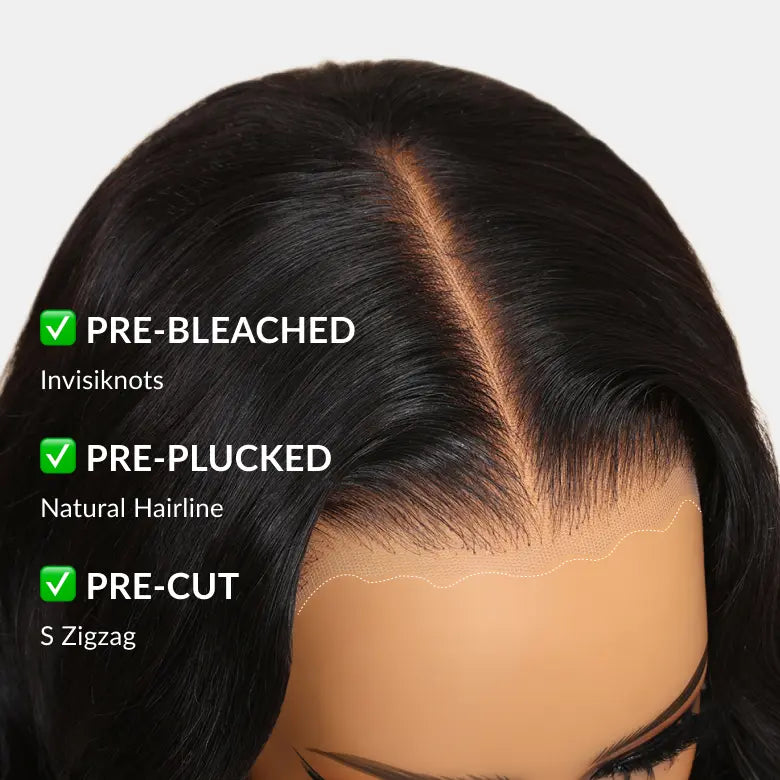🔥Final 3 Hours: 50%OFF🔥Body Wave 13x4 Lace Frontal Wig Human Hair Pre Plucked Pre Bleached 180% Density Beginner Friendly