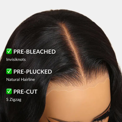 🔥Final 3 Hours: 50%OFF🔥Body Wave 13x4 Lace Frontal Wig Human Hair Pre Plucked Pre Bleached 180% Density Beginner Friendly