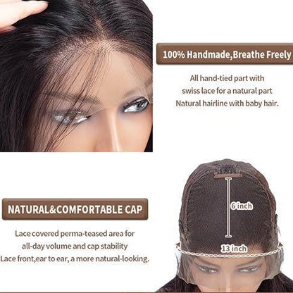 Deep Wave 13x6 Lace Frontal Wig Pre Plucked Hairline Lace Wigs Natural Color On Sale