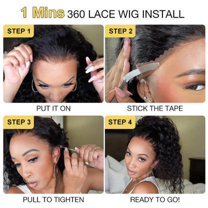 Pre-Cut Lace. Pre-Plucked Hairline. Pre-Bleached Knots. Pre-Curly 4C Edges. Just Wear & Go.